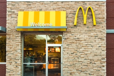 Manufactured stone veneer on McDonalds Restaurant in Tulsa, Oklahoma